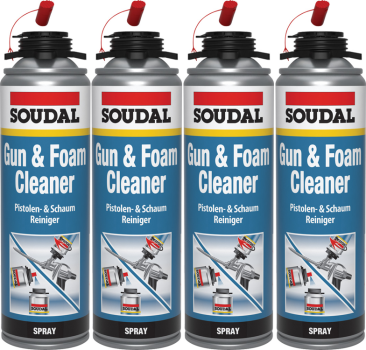 4 x Soudal Schaum & Pistolen Reiniger PROFI á 500ml